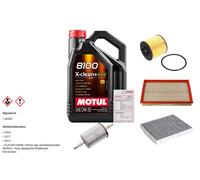 FEBI Controllo Set 5L MOTUL 8100 X-CLEAN 0W-30 Per VW Polo 1.4 16V