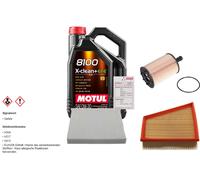 FEBI Controllo Set 5L MOTUL 8100 X-CLEAN 0W-30 Per VW Polo 1.4 TDI 1.9