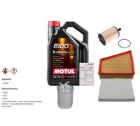 FEBI Controllo set 5L MOTUL 8100 X-CLEAN 0W-30 per VW Polo 1.4 TDI