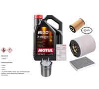 Febi Controllo Set 5L Motul 8100 x-Pulire 0W-30 per Audi A1 1.6