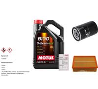 Febi Controllo Set 5L Motul 8100 x-Pulire 0W-30 per Audi A4 2.0 1.6 Exeo