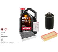 Febi Controllo Set 5L Motul 8100 x-Pulire 0W-30 per Audi Q3 2.0 TFSI