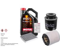 Febi Controllo Set 5L Motul 8100 x-Pulire 0W-30 per Di VW Polo 1.2