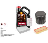 Febi Controllo Set 5L Motul 8100 x-Pulire 0W-30 per Di VW Tiguan 1.4