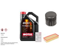 Febi Controllo Set 5L Motul 8100 x-Pulire 0W-30 per LED VW Tiguan 1.4