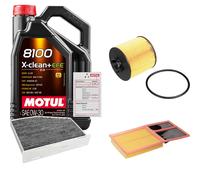 Febi Controllo Set 5L Motul 8100 x-Pulire 0W-30 per Per VW Golf Plus 1.4