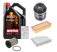 Febi Controllo Set 5L Motul 8100 x-Pulire 0W-30 per Per VW Golf VI Variant