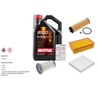 Febi Controllo Set 5L Motul 8100 x-Pulire 0W-30 per Per VW Passat Variant 2.0