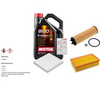 Febi Controllo Set 5L Motul 8100 x-Pulire 0W-30 per Per VW Passat Variant