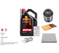 Febi Controllo Set 5L Motul 8100 x-Pulire 0W-30 per Per VW Polo 1.4 1.6