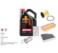 Febi Controllo Set 5L Motul 8100 x-Pulire 0W-30 per Per VW Touran 1.4 TSI