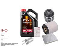 Febi Controllo Set 5L Motul 8100 x-Pulire 0W-30 per Seat Ibiza IV
