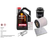Febi Controllo Set 5L Motul 8100 x-Pulire 0W-30 per Seat Ibiza IV Sportcoupe