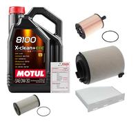 Febi Controllo Set 5L Motul 8100 x-Pulire 0W-30 per VW Caddy III Cassone