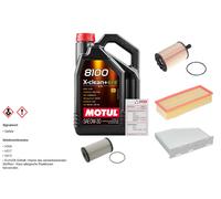 Febi Controllo Set 5L Motul 8100 x-Pulire 0W-30 per VW Di Touran Van 1.9