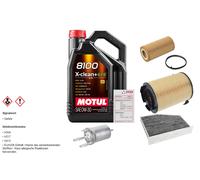 Febi Controllo Set 5L Motul 8100 x-Pulire 0W-30 per VW EOS 2.0 FSI Golf Da