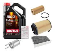 Febi Controllo Set 5L Motul 8100 x-Pulire 0W-30 per VW EOS 2.0 FSI Golf V