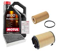 Febi Controllo Set 5L Motul 8100 x-Pulire 0W-30 per VW EOS 2.0 FSI Golf V Per
