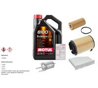 Febi Controllo Set 5L Motul 8100 x-Pulire 0W-30 per VW EOS 2.0 FSI Golf V.V