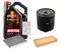 Febi Controllo Set 5L Motul 8100 x-Pulire 0W-30 per VW Golf IV 1.6