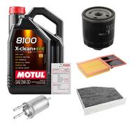 Febi Controllo Set 5L Motul 8100 x-Pulire 0W-30 per VW Golf V 1.4 16V