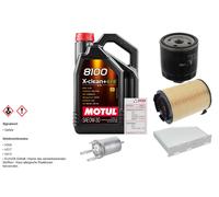 Febi Controllo Set 5L Motul 8100 x-Pulire 0W-30 per VW Golf V