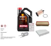Febi Controllo Set 5L Motul 8100 x-Pulire 0W-30 per VW Golf V Variant 2.0