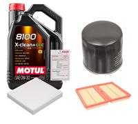 Febi Controllo Set 5L Motul 8100 x-Pulire 0W-30 per VW Golf VII 1.0 TSI T-Roc