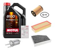 Febi Controllo Set 5L Motul 8100 x-Pulire 0W-30 per VW Jetta IV 1.6