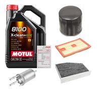 Febi Controllo Set 5L Motul 8100 x-Pulire 0W-30 per VW Maggiolino Cabriolet