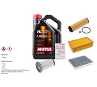 Febi Controllo Set 5L Motul 8100 x-Pulire 0W-30 per VW Passat Variant 2.0