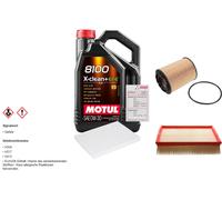 Febi Controllo Set 5L Motul 8100 x-Pulire 0W-30 per VW Passat Variant 2.3