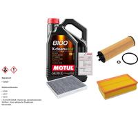 Febi Controllo Set 5L Motul 8100 x-Pulire 0W-30 per VW Passat Variant