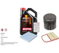 Febi Controllo Set 5L Motul 8100 x-Pulire 0W-30 per VW Polo 1.0 Seat Ibiza V