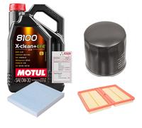 Febi Controllo Set 5L Motul 8100 x-Pulire 0W-30 per VW Polo 1.0 TSI T-Cross