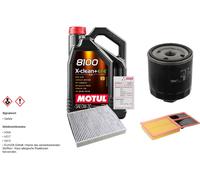 Febi Controllo Set 5L Motul 8100 x-Pulire 0W-30 per VW Polo 1.4 Seat Ibiza IV .
