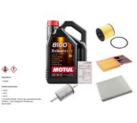 Febi Controllo Set 5L Motul 8100 x-Pulire 0W-30 per VW Polo 1.6 16V Seat