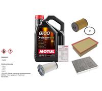 Febi Controllo Set 5L Motul 8100 x-Pulire 0W-30 per VW Polo 1.6 Tdi