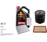 Febi Controllo Set 5L Motul 8100 x-Pulire 0W-30 per VW Polo Di 1.4