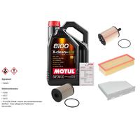 Febi Controllo Set 5L Motul 8100 x-Pulire 0W-30 per VW Touran di Van 1.9
