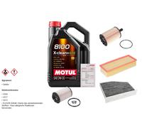 Febi Controllo Set 5L Motul 8100 x-Pulire 0W-30 per VW Touran Van 1.9 Tdi 2.0