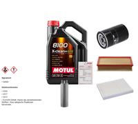 Febi Controllo Set 5L Motul 8100 x-Pulire 0W-30 per VW Transporter V Per Bus
