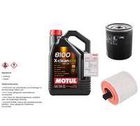 Febi Controllo Set 5L Motul 8100 x-Pulire Efe 5W-30 per Opel Astra K 1.4 Turbo