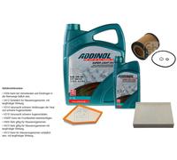 Febi Controllo Set 6L Addinol Super Light 0540 per BMW 3 Gran Turismo