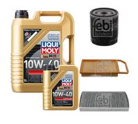 Febi Controllo Set 6L Liqui Moly 10W-40 Bassa Visciosità per Peugeot 407 Nero