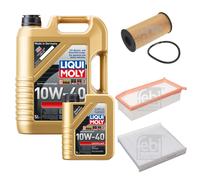 FEBI Controllo Set 6L LIQUI MOLY 10W-40 Leichtlauf Per Dacia Sandero II
