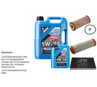Febi Controllo Set 6L Liqui Moly 5W-30 da Molto Tempo High-Tech per Mercedes A