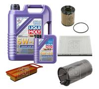 FEBI Controllo Set 6L LIQUI MOLY 5W-40 Leichtlauf High Tech Per Fiat Grande