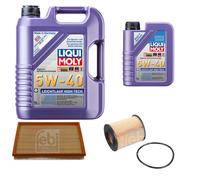 FEBI Controllo Set 6L LIQUI MOLY 5W-40 Leichtlauf High Tech Per Opel Corsa C