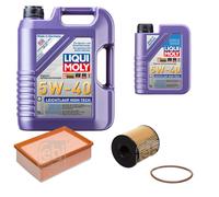 FEBI Controllo Set 6L LIQUI MOLY 5W-40 Leichtlauf High Tech Per Peugeot 307